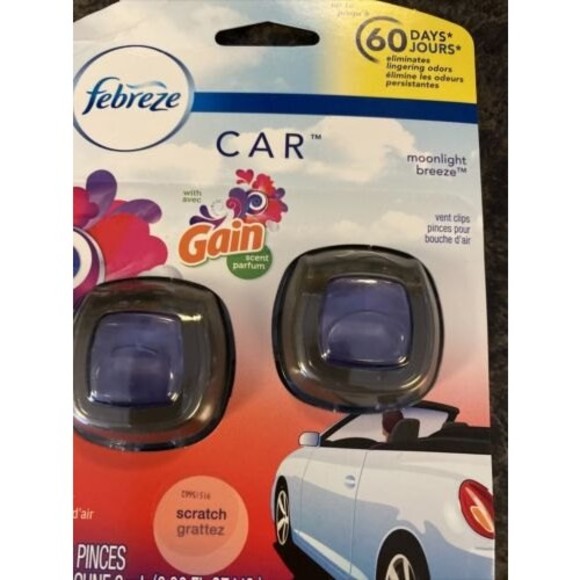 Febreze Moonlight Breeze Car Interior Vent Clips Air Freshener 2 Ct Truck, Auto - Picture 1 of 2